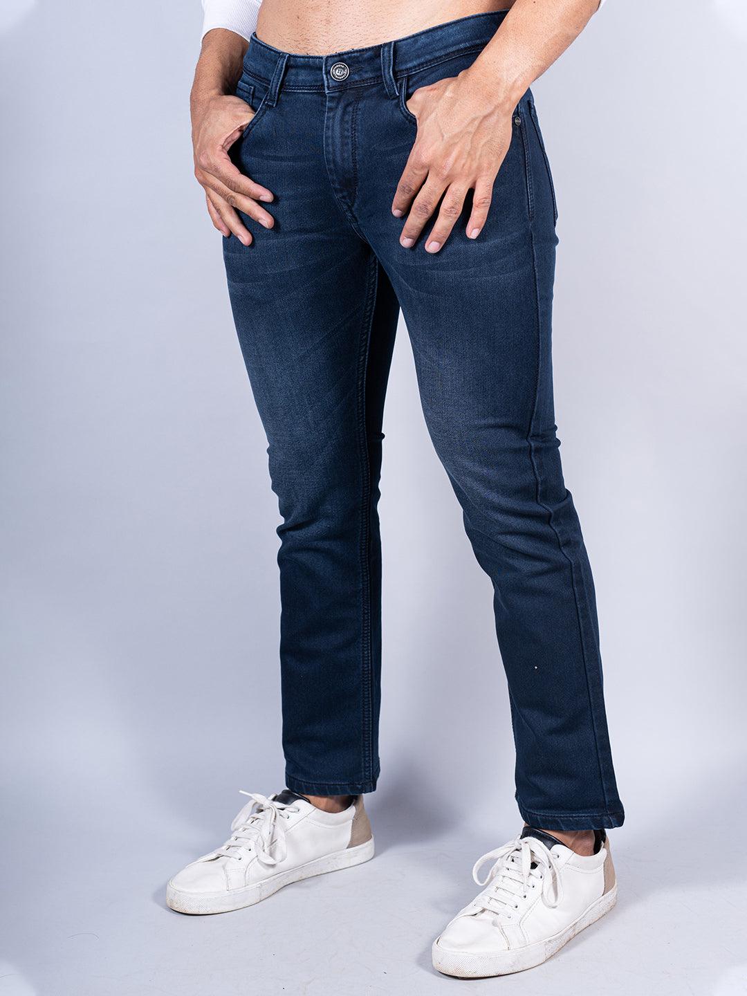 Slim fit: bootcut jeans - royal blue