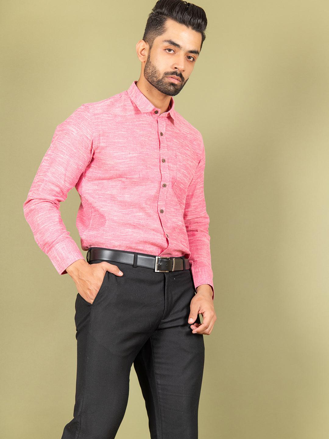 Pink Men Khadiwala European Linen Shirt at Rs 750 in Meerut