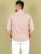 Pink Stripes Shirt With Owl Embroided - Tistabene