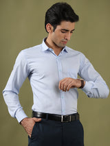 Blue Formal Solid Shirt