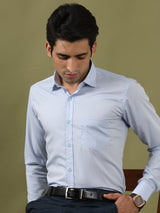 Blue Formal Solid Shirt