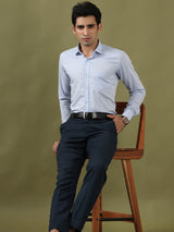 Blue Formal Solid Shirt