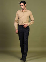 Beige Formal Solid Shirt