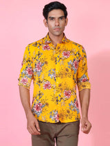 Yellow Floral Printed Shirt