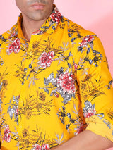 Yellow Floral Printed Shirt