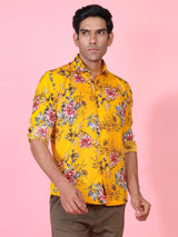 Yellow Floral Printed Shirt