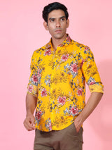 Yellow Floral Printed Shirt