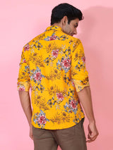 Yellow Floral Printed Shirt