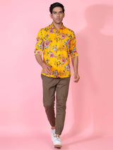 Yellow Floral Printed Shirt