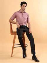 Salmon Pink Formal Half Shirt