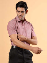 Salmon Pink Formal Half Shirt