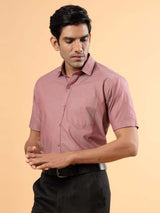 Salmon Pink Formal Half Shirt