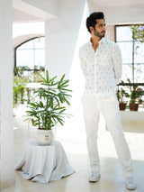 white printed shirt for men