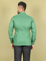 Green Orion 4 Pocket Linen Shirt - Tistabene