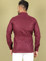 Maroon Orion 4 Pocket Linen Shirt