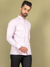 Baby Pink Orion 4 Pocket Linen Shirt - Tistabene