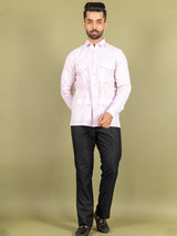 Baby Pink Orion 4 Pocket Linen Shirt - Tistabene