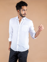 White Self Designer Shirt