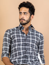 Black Checks Cotton Shirt