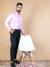 Pink Solid Cotton Shirt