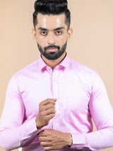 Pink Solid Cotton Shirt