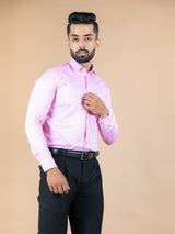 Pink Solid Cotton Shirt