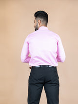 Pink Solid Cotton Shirt