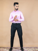 Pink Solid Cotton Shirt