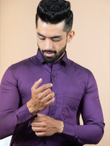 Violet Solid Cotton Shirt