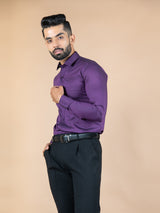 Violet Solid Cotton Shirt