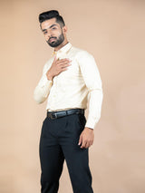 Beige Formal Giza Cotton Shirt - Tistabene