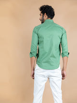 Iron Man Embroidered Green Cotton Shirt