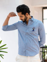 Popeye Embroidered Cotton Shirt - Tistabene