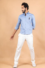 Popeye Embroidered Cotton Shirt - Tistabene