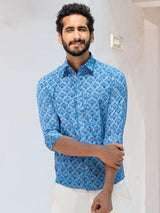 printed blue shirts