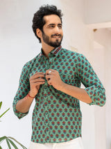 Green Printed Shirt