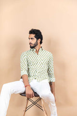 white printed shirt for men