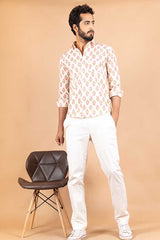 white printed shirt for men