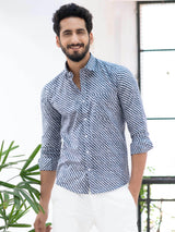 Grey Jaipuri Printed Cotton Shirt 