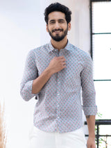 Blue Printed Shirts for Men