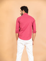 Pink Formal Solid Giza Cotton Shirt