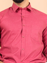 Pink Formal Solid Giza Cotton Shirt