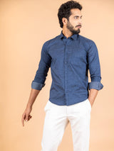 Blue Formal Solid Giza Cotton Shirt - Tistabene