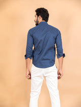 Blue Formal Solid Giza Cotton Shirt - Tistabene