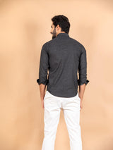 Black Formal Solid Giza Cotton Shirt - Tistabene