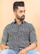 black and white printed shirt