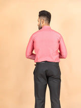 Pink Self Weaved Cotton Shirt - Tistabene