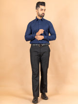 Blue Solid Cotton Shirt - Tistabene