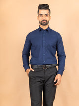 Blue Solid Cotton Shirt - Tistabene