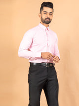 Pink Solid Cotton Shirt - Tistabene